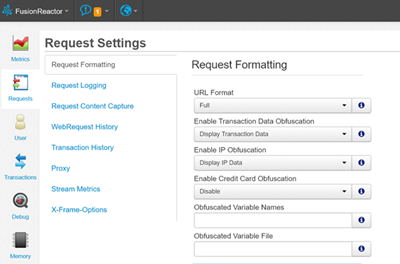 FR 7.3 request settings page